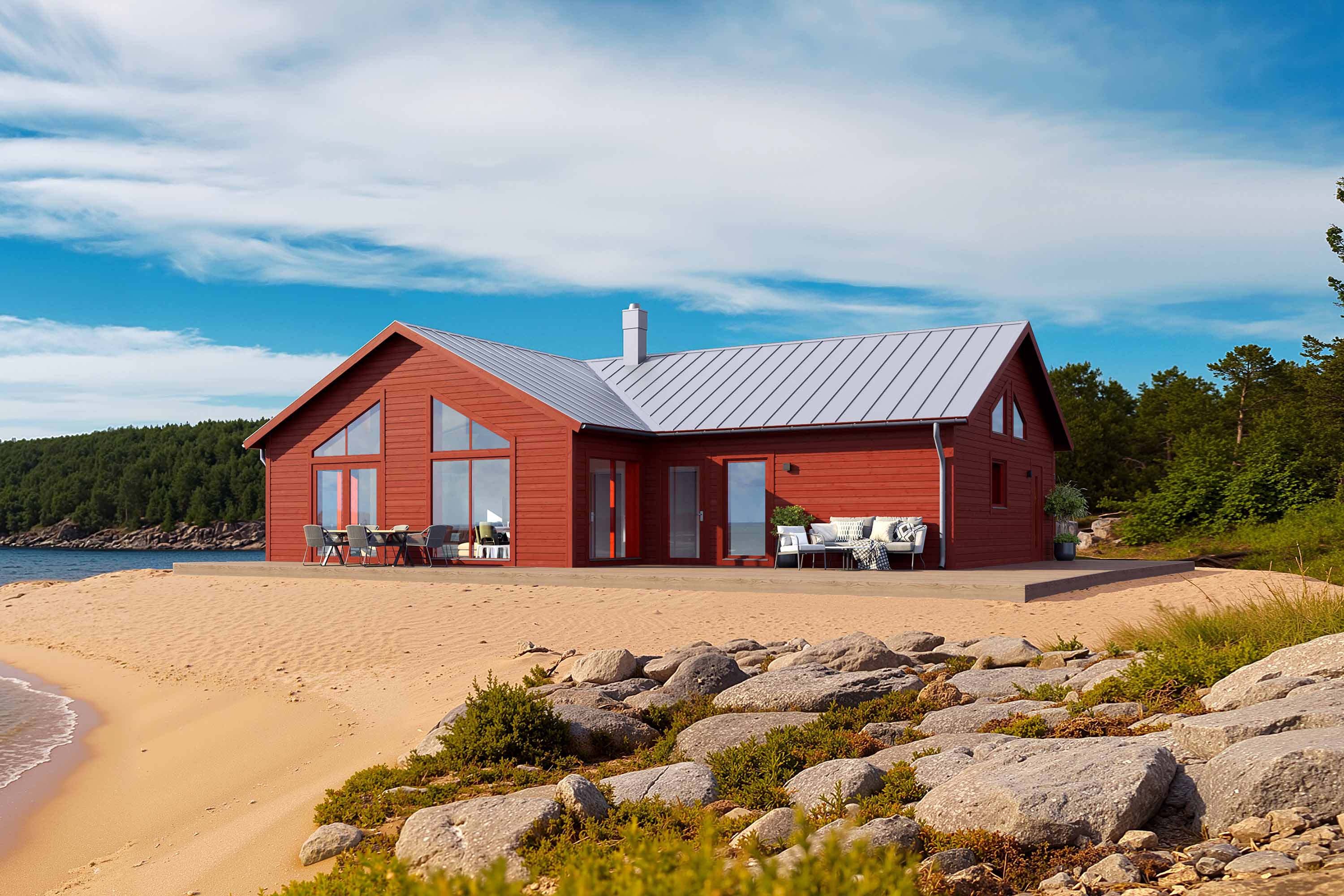 Lundbacka 139 Fritidshus Villa Permanentboende Byggsats Hus fran Jorntrahus exterior 2 webb